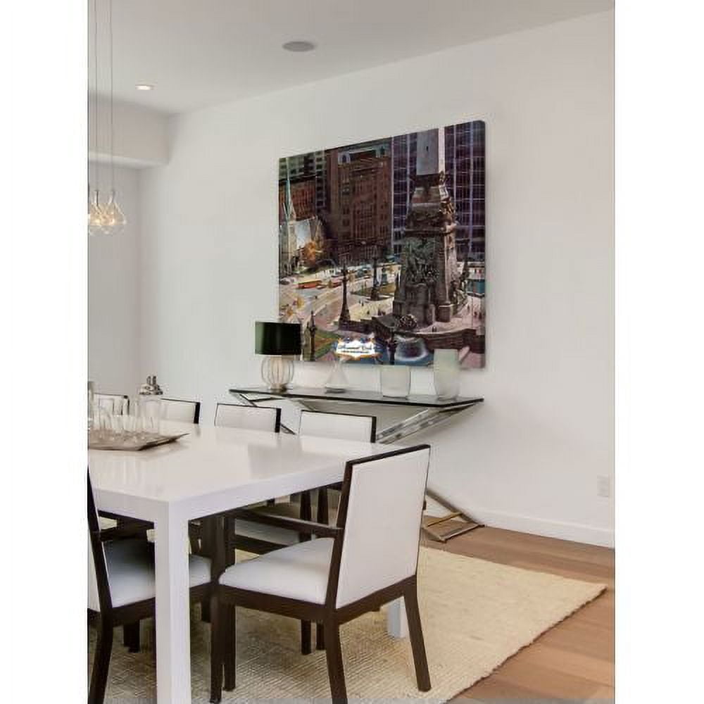 "Monument Circle" Painting Print on Wrapped Canvas