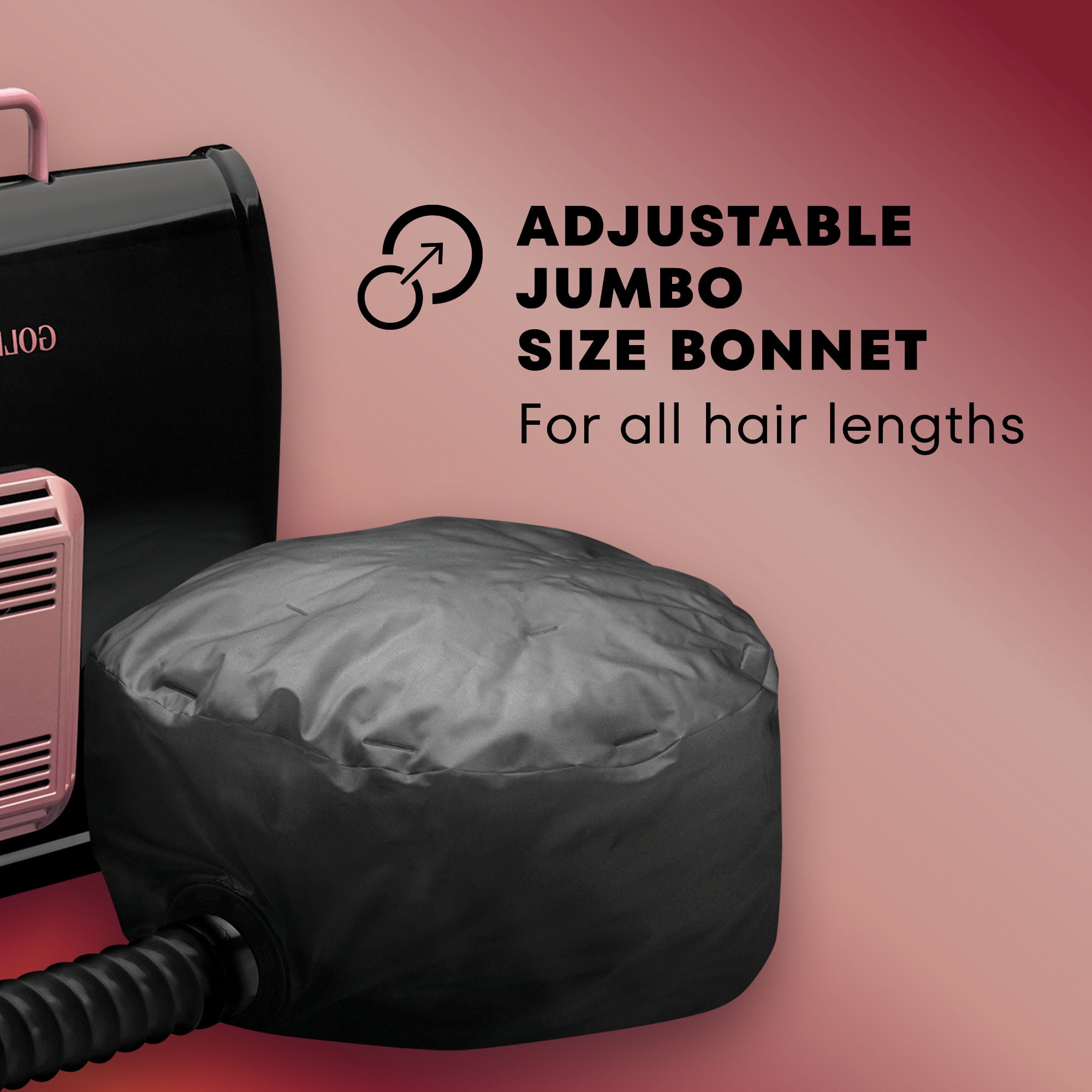 Gold N Hot Professional Ionic Soft Bonnet Hair Dryer, Black