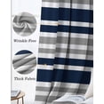 thumbnail image 3 of Dark Blue Gray Blackout Curtains for Bedroom Living Room Darkening Curtains 84 Inch Length 2 Panels Set Horizontal Stripe Minimalist Geometric Window Curtain Window Treatment Grommet Drapes 42"x84", 3 of 9