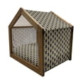 thumbnail image 2 of Kente Pattern Pet House, Traditional Style Design with Triangular Details Funky Pattern Print, Outdoor & Indoor Portable Dog Kennel with Pillow and Cover, 5 Sizes, Multicolor, by Ambesonne, 2 of 5