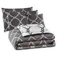 thumbnail image 6 of Lux Decor Collection Queen Comforter Set - 5 Piece Reversible Microfiber Bedding Comforter Set (Queen, Grey White), 6 of 13