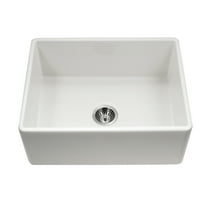 Houzer Platus 26 in White Fireclay Apron Front Farmhouse Single Bowl Kitchen Sink - PTS-2600 WH