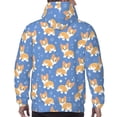 thumbnail image 3 of Bingfone Corgi Men's Drawstring Hoodie Long Sleeve Pocket Sweatshirts-Large, 3 of 6