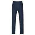 thumbnail image 1 of Pantalones de vestir INSPIRE CHIC para hombres grandes y altos, con pliegues en la parte delantera, pantalones formales de negocios 40 azul marino, 1 of 1
