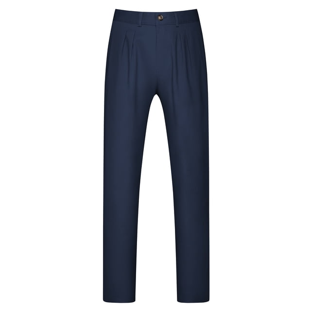 Pantalones de vestir INSPIRE CHIC para hombres grandes y altos, con pliegues en la parte delantera, pantalones formales de negocios 40 azul marino
