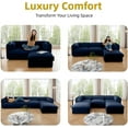 thumbnail image 7 of 75.5'' Deep Seat Chenille L Shape Storage Seat with Ottoman,Cylindrical Backrest & Armrest Design Sectional Couches for Living Room, Office, Apartment - Blue, 7 of 7