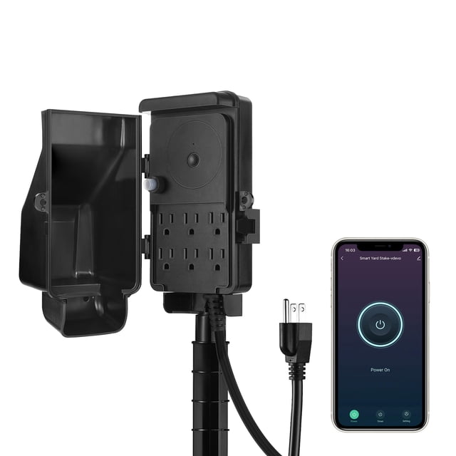 Enchufe WiFi inteligente para patio DEWENWILS, 6 salidas, 1875 W/15 A