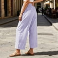 thumbnail image 7 of Htrmlpk Women Plus Size Wide-Leg Pants Elastic Waist Summer Athletic Workout Trousers Drawstring Full Length Active Pants with Pocket, 7 of 7