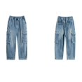 thumbnail image 4 of EnJoCho Boys Wide Leg Pants Kids Casual Elastic Waist Baggy Trousers Teen Summer Lightweight Joggers Tween Beach Bottoms, 4 of 8