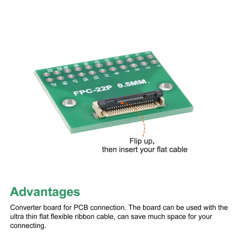 5-Pack FFC/FPC 24-Pin To DIP Adapter Boards - 1mm/0.5mm Pitch, Double-Sided, For LCDs & Electronics Projects