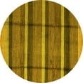 thumbnail image 1 of Ahgly Company Indoor Round Abstract Yellow Modern Area Rugs, 7' Round, 1 of 4