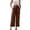 Brown, variant on Elegant Blend High Waist Taped Casual Pants for Everyday Comfort with Relaxed Fit and Cropped, L, Red