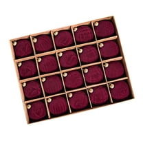 Wine Flocked Velvet Christmas Ball Ornaments Set Of 20 Pieces 2.4 Inch Diameter Plastic Hanging Tree Decor With Metal Buckle Festive Home Holiday Party Decoration Wine Red Color