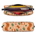 thumbnail image 2 of Yiaed Squirrel And Mushroom Print Leather Pencil Case - Leather Pen Pencil Holder - Elegant & Practical Pencil Pouch for Work & Office, 2 of 7