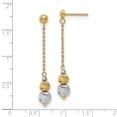 thumbnail image 2 of Auriga Fine Jewelry 14K Yellow Gold Textured Dangle Earrings for Women (L-42mm, W-6mm), 2 of 5