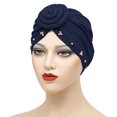 thumbnail image 4 of Lroveb Turbans for Women Headwrap Womens Fashion Elastic Solid Color Comfortable Cap Beaded Large Women, 4 of 5