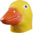 thumbnail image 3 of Máscara de Halloween de lujo Máscara de cabeza de pato Máscara de animal de látex Disfraz de pico de pato elegante, amarillo JAMW Sencillez, 3 of 5