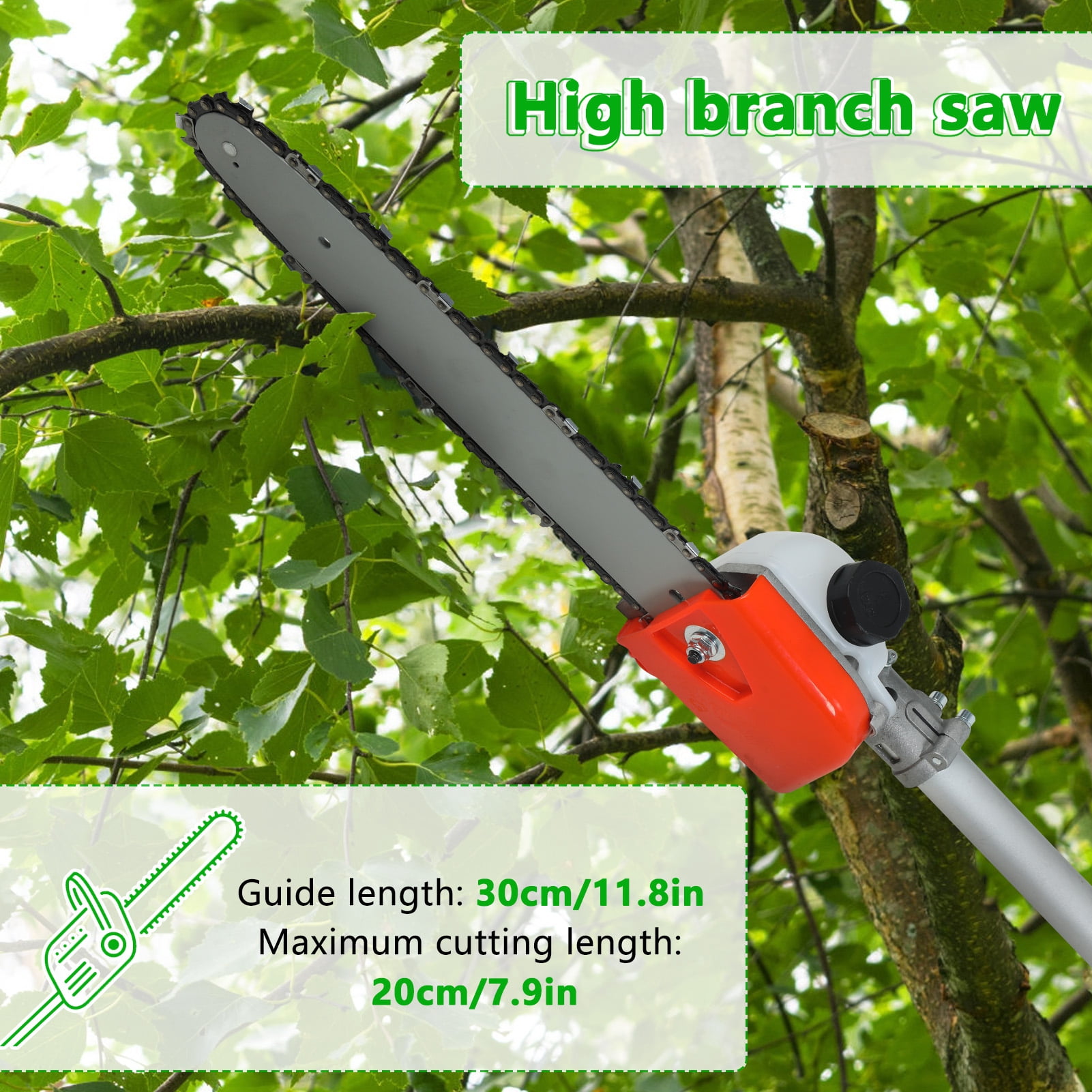 Heavy Duty 52cc Gas Weed Eater, 2-Stroke 2.3KW Brush Cutter & Hedge Trimmer, 1.2L Fuel Tank Long Runtime, 8-in-1 Gardening Kit for Large Properties
