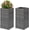 Gray, variant on Set of 2 Tall Planters for Outdoor 24'' Wicker Tall Square Planter Box with Removable Liners Modern Planter for Indoor Outdoor Garden Patio Front Porch - Black