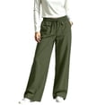 thumbnail image 7 of Tqcoqu Wide Leg Palazzo Pants for Women, Casual Drawstring Flowy Beach Linen Trousers with Pockets for Vacation Daily, 7 of 7