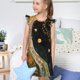 thumbnail image 4 of Fotbe Abstract Gold Floral Galaxy Vestido de Dormir para Niñas de 3 a 10 Años, Mangas Cortas, Estilo Princesa, Pijama Camisón con Mangas Voladas-Large, 4 of 6