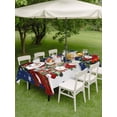 thumbnail image 3 of Outdoor Tablecloth with Umbrella Hole and Zipper, Blue Snowman Christmas Rectangle Table Cloth 52x70 Inch Waterproof Tablecloth, Xmas Snowflake Botanical Picnic Table Cover for Patio Camping, 3 of 7