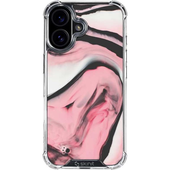Skinit Pink Marble Ink iPhone 16 Clear Case