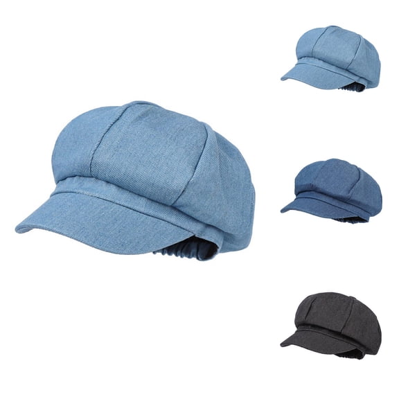 LILIYA Women’s Denim Newsboy Cap Visor Beret Hat Cabbie Cap with Elastic Back 2026