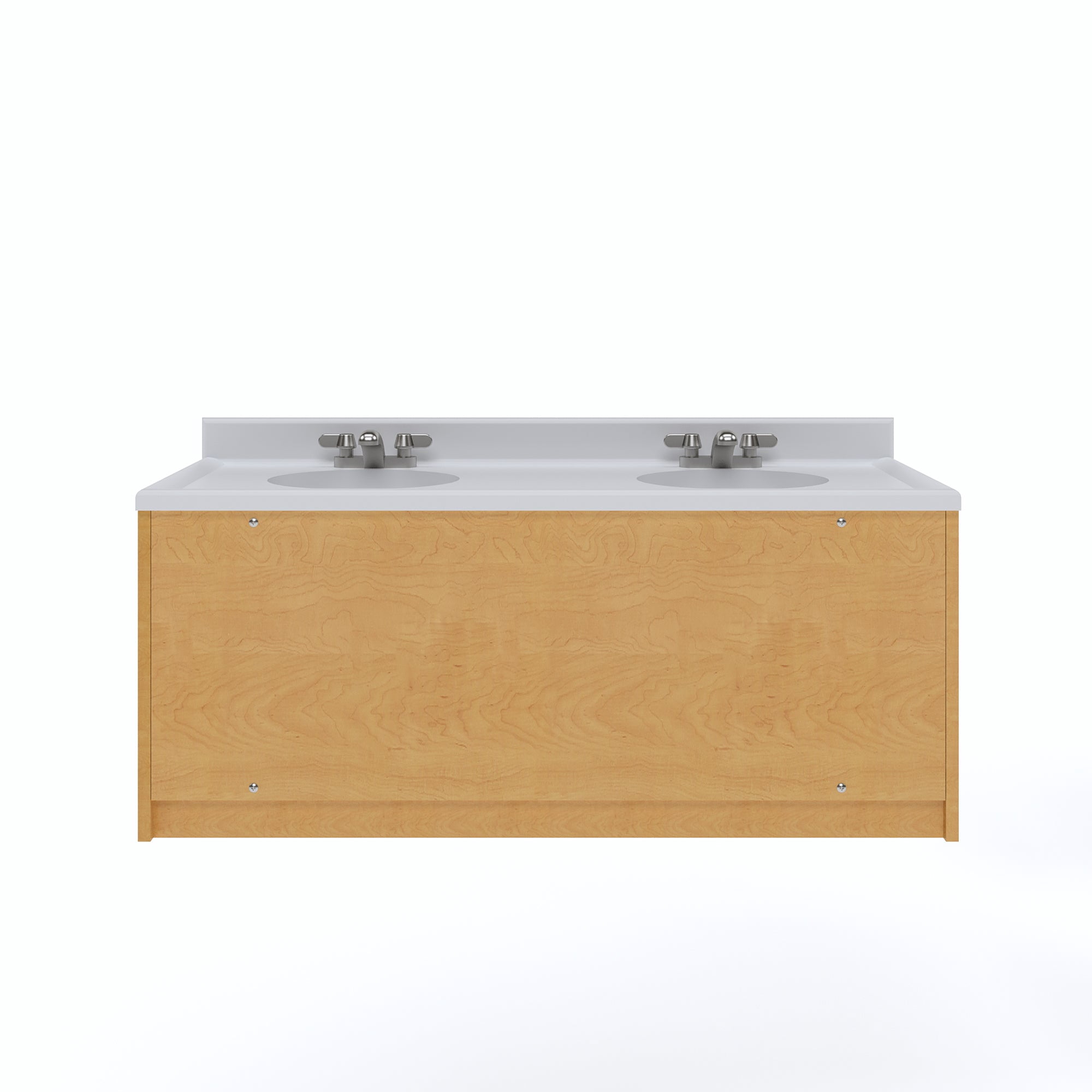 Tot Mate Children's Double Bowl Floor Vanity Sink, Low Height 24", School Bathroom Furniture (Maple)