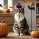 thumbnail image 5 of Gorro ajustable para mascotas de Halloween para gatos y perros | Tocado festivo para fiestas • Motivos clásicos espeluznantes • Ajuste seguro de talla única • Poliéster suave seguro para mascotas •, 5 of 5