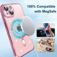 thumbnail image 3 of Case for iPhone 15 Plus Case [Compatible with MagSafe] Full Camera Protection Clear Plating Luxury Cover for Women Men Soft TPU Bumper Drop Protective Phone Case (6.7"),Pink, 3 of 12