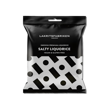 Lakritsfabriken Ramlosa Swedish Premium Black Liquorice - Salty & Soft Black Licorice Candy w/ 6% Licorice Root - Vegan & Gluten Licorice w/Unique Salty Taste - Imported Black Licorice - 3.53 oz