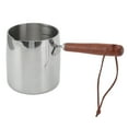 thumbnail image 2 of Butter Warmer Pot, Multipurpose 2 Pour Spouts Rustproof 450ML Stainless Steel Small Saucepan With Wooden Handle For Butter For Soups For Cheese, 2 of 8