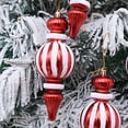 thumbnail image 4 of Miyuadkai Christmas Tree Decoration Gourd Pendant, 2Pcs Finial Christmas Tree Ornaments Glittering Finial Drop Hanging Decorations Plastic Red and White Gourd Shape Xmas Pendants for Holiday Decor, 4 of 8