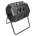 thumbnail image 1 of Outdoor Tumbling Composter, Iron Frame 43 Gallons High Efficiency Black Color Dual Compartment Compost Tumbler PP Plastic  for Home, 1 of 7
