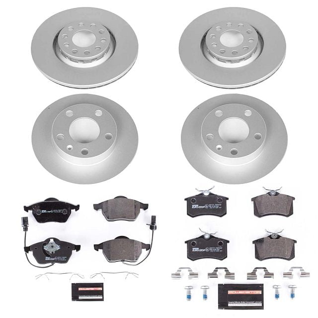 Power Stop Front and Rear Euro-Stop ECE-R90 Certified Brake Pad and Rotor Kit ESK7919