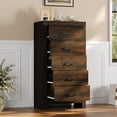 thumbnail image 2 of KULAGAGA Dresser with 5 Drawers & Black Handles, 23.6" W Chest of Drawers with Wood Grain, Modern Wooden Storage Tower for Bedroom Living Room, Dark Brown, 2 of 7
