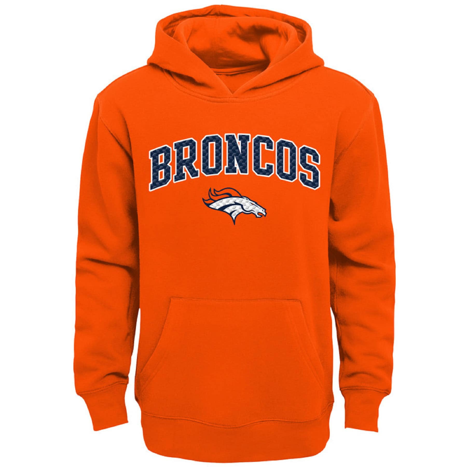 Youth Orange Denver Broncos Clear Gel Fleece Hoodie
