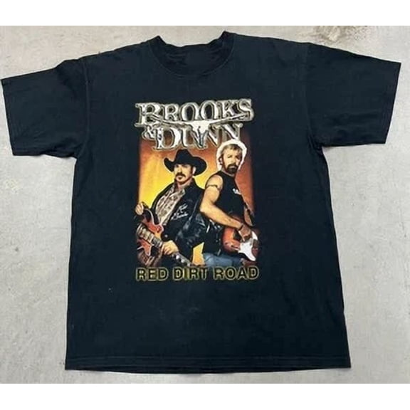 RARE BROOKS AND DUNN Red Dirt Road Black Size S to 3XL T-Shirt Gift For Fans