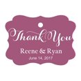 thumbnail image 1 of 100 PCS Personalized Made Scallop Edges Hang Tags Thank You Custom Wedding Favor Gift Paper Tags, 1 of 1