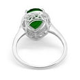 thumbnail image 3 of Halo Pear Teardrop Bridal Ring Round Green Emerald CZ 925 Sterling Silver Size 10, 3 of 4