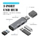 thumbnail image 4 of Hub USB de alta velocidad 3 puertos Mini adaptador Splitter Transferencia de datos portátil externa Aleación de aluminio Computadora 3 en 1 FleinngHoz JD711083860, 4 of 7