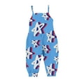 thumbnail image 4 of XXWXYD Girls 4th of July Outfit Patriotic Romper Sleeveless Adjustable Strap Jumpsuit with Pocket Holiday Celebration Comfortable Summer Playwear for Baby Kids, 4 of 7