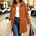 thumbnail image 7 of Jovrlynd Womens Trench Coat Long Sleeve Button Suede Winter Hooded Overcoats Trendy Long Jacket with Pockets, S-2XL, 7 of 7