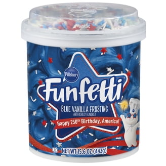 3 pack) Pillsbury Funfetti Aqua Blue Vanilla Frosting, 15.6 oz Tub