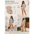 thumbnail image 5 of DOKOTOO 2 Piece Outfits for Women Lounge Sets Casual Short Sleeve Tops with Elastic Waist Shorts Matching Set, 5 of 12