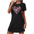 thumbnail image 4 of Sakmal Valentines Womens Moomoo Nightgowns Short Sleeve Love Soft Moomoo Dress Short Heart Print Womens Nightgown L, 4 of 5