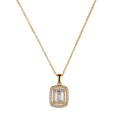 thumbnail image 3 of Collar para Mujer con Baño de Oro 14k o Plata LuckyLy, Cadena con Dije de Zirconia Cúbica, Modelo Elia Azul blanco UNITALLA, 3 of 6
