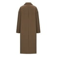 thumbnail image 5 of ClodeEU Women's Notched Lapel Single Breasted Trench Coat , Wool Blend Long Coat With Pockets,Loose Fit Fashion Long Outerwear Brown,Womens Plus S, 5 of 6