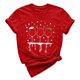 thumbnail image 4 of Gibobby Camisas de Navidad para mujer Camiseta de manga corta con cuello redondo y estampado de Navidad para mujer(Rojo,G), 4 of 5